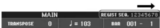 YAMAHA Clavinova CVP-405 - Calling Up Registration Memory Numbers in Order—Registration Sequence - 2