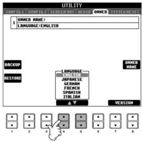 YAMAHA Clavinova CVP-405 - Changing the Display Language - 1