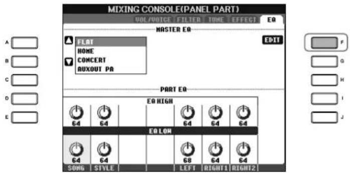 YAMAHA Clavinova CVP-405 - ■ Select a Preset EQ type - 1