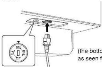 YAMAHA Clavinova CVP-405 - Set the voltage selector and connect the power cord. - 1