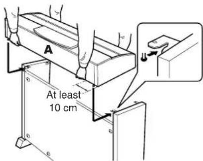 YAMAHA Clavinova CVP-405 - Be sure to place your hands at least 10 cm from either end of A when positioning it. - 1
