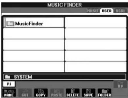 YAMAHA Clavinova CVP-405 - Calling up Music Finder Records Saved to USER/USB - 3