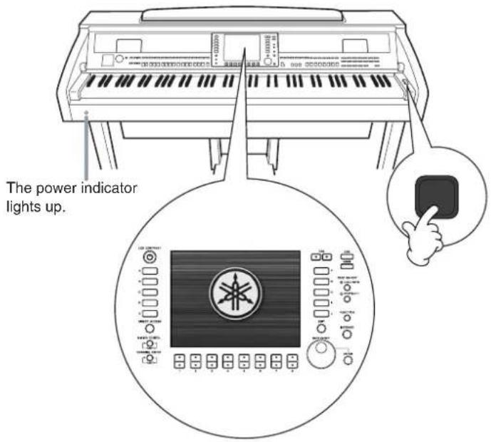 YAMAHA Clavinova CVP-405 - Turning the power on - 1