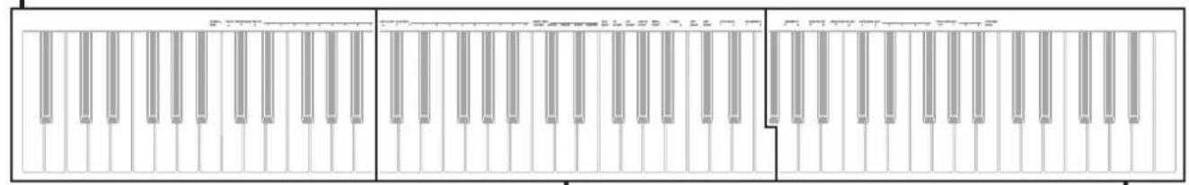 [Clavier droit] ⑪Volume des morceaux ⑫Brillance ⑬Volume du métronome ⑭Balance des sonorités superposées ⑮Mode Périphérique USB ⑯Sensibilité au toucher ⑰Canal d'envoi ⑱Son de fonctionnement ⑲Contrôle local ⑳Verrouillage des opérations ⑳Sauvegarde ⑰US GENE MODE OFF ON OFF ON OFF ON OFF ON ⑰BATTEMENT DU MÉTRONOME OFF RESPONSE OFF 1 2 3