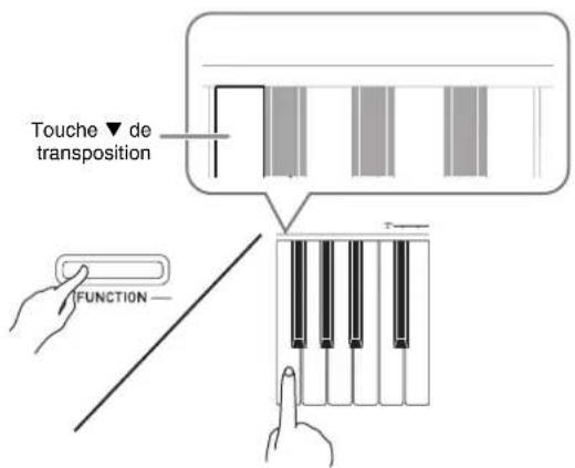 Touche ▼ de transposition FUNCTION