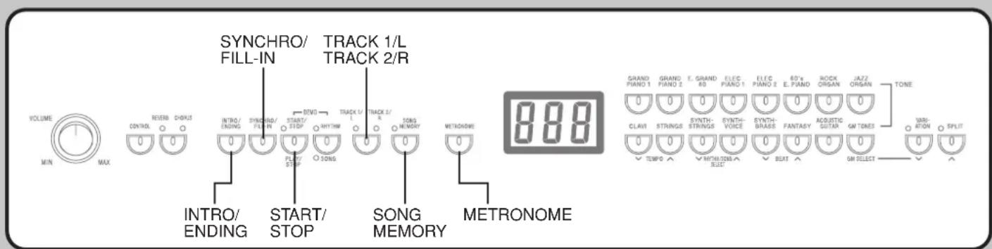 CASIO Privia PX-300 - Fonctionnement du bouton SONG MEMORY - 2