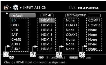 MARANTZ SR6006 - Voorbeelden van menuschermweergaven voor "Input Assign" - 1