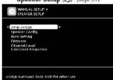 MARANTZ SR6005 - Items that can be set with the Manual Setup procedure - 1