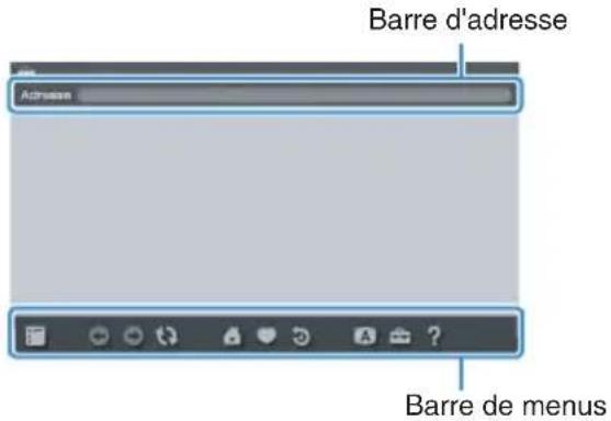 Barre d'adresse Adresser Barre de menus