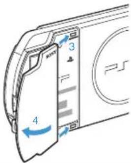 SONY PlayStation Portable - Inserte la batería. - 2