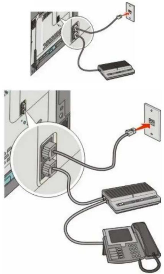 LEXMARK X544dn - Connecting a telephone or answering machine to the same telephone line - 2