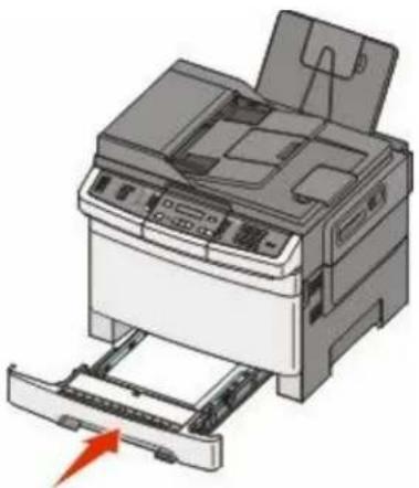 LEXMARK X544dn - Loading the standard 250-sheet tray and optional 550-sheet tray - 6