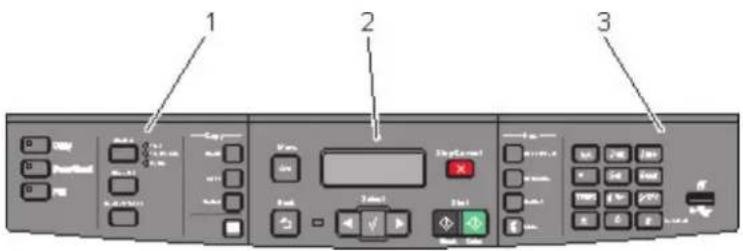 LEXMARK X544dn - Understanding the printer control panel - 1