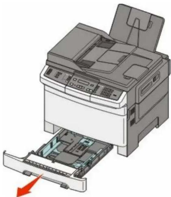 LEXMARK X544dn - Loading the standard 250-sheet tray and optional 550-sheet tray - 1