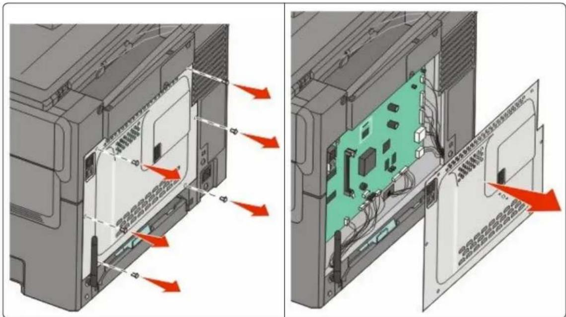 LEXMARK X544dn - Installing a flash memory or font card - 2