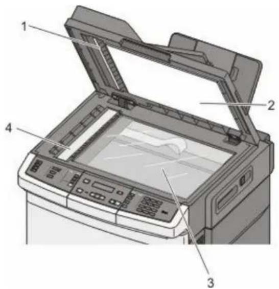 LEXMARK X544dn - Cleaning the scanner glass - 1
