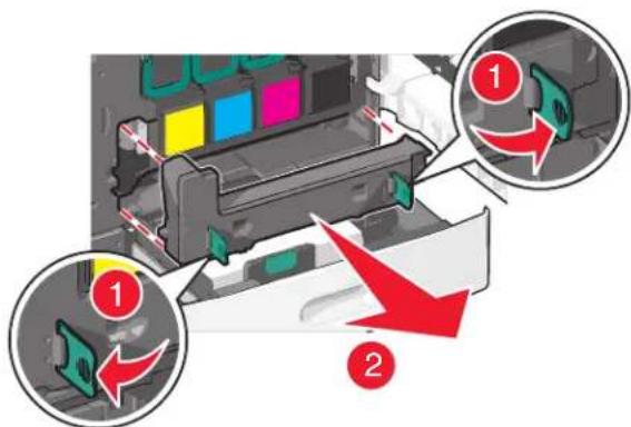 LEXMARK X792de - Replacing the waste toner bottle - 2