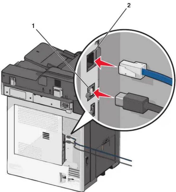 LEXMARK X792de - Attaching cables - 2