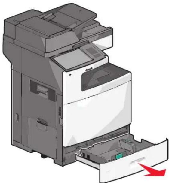 LEXMARK X792de - Loading the standard or optional 550-sheet tray - 2