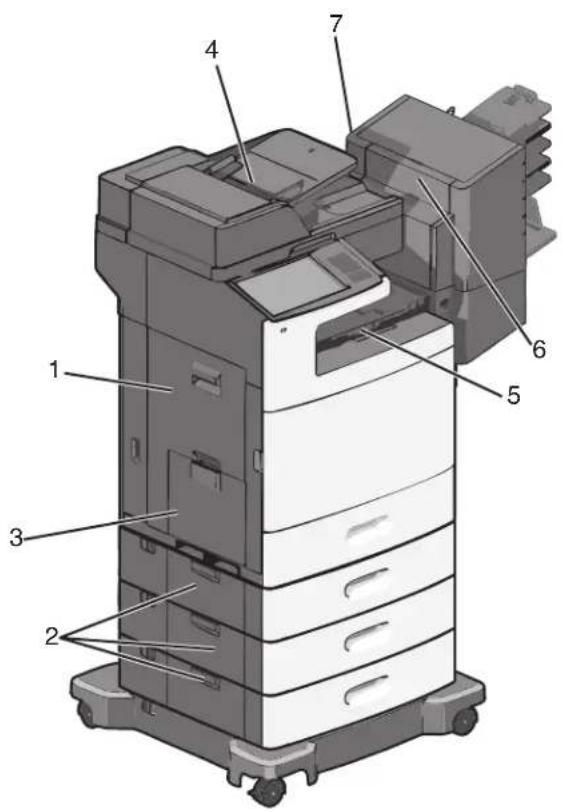 LEXMARK X792dtse - Understanding jam numbers and locations - 1