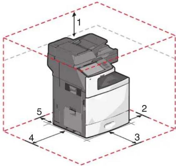 LEXMARK X792dtse - Selecting a location for the printer - 2