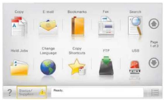 LEXMARK X792dtse - Understanding the home screen - 1