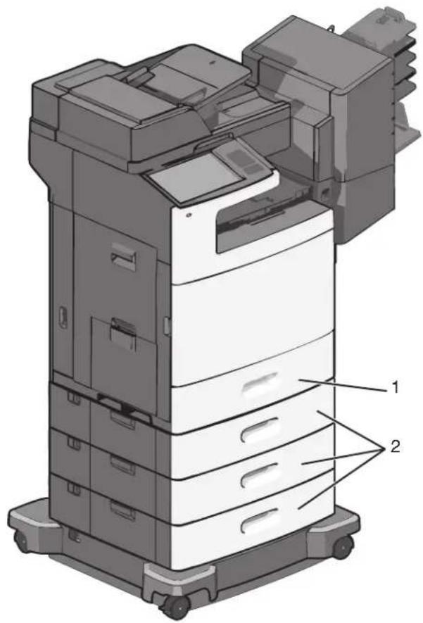 LEXMARK X792dtse - Installing optional trays - 4