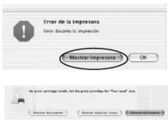 SONY DPP-EX7 - Si se produce un error durante la impresión en Mac OS X (v10.1/v10.2) - 1