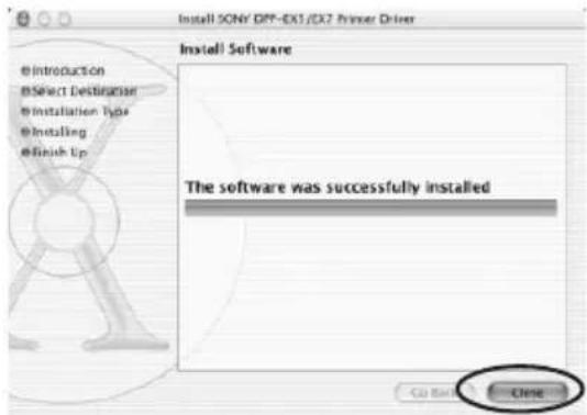 Install SONY DPT-EX3/EX7 Printer Driver Install Software The software was successfully installed C:\ Back Close