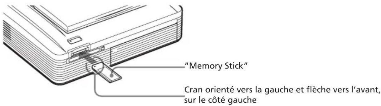 SONY DPP-EX7 - Insertion d'un "Memory Stick" - 1