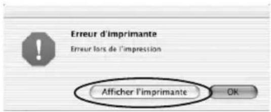 SONY DPP-EX7 - Si une erreur se produit au cours d'une impression sous Mac OS X (v10.1/v10.2) - 1
