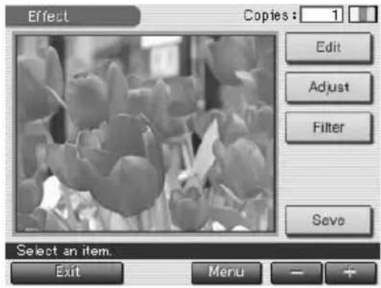 SONY DPP-EX7 - Possibilités offertes par le menu Effect - 1