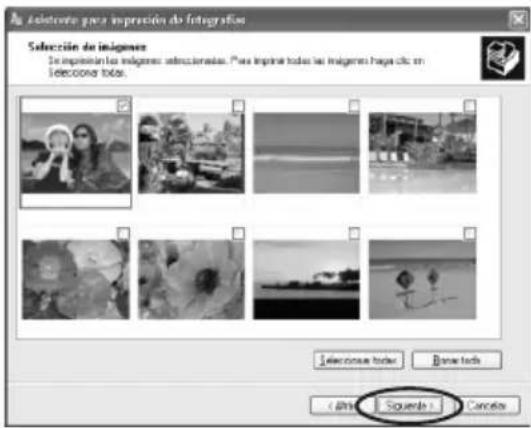 SONY DPP-EX7 - Compruebe las imágenes que desea imprimir y, a continuación, haga clic en "Siguiente". - 1