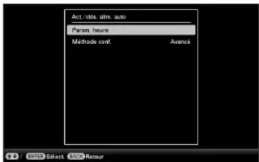 SONY DPP-F800 - Modification des réglages de l'activation/ désactivation de l'alimentation automatique - 1