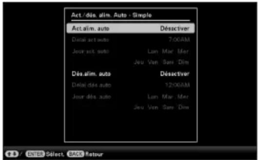 SONY DPP-F800 - Modification des réglages de l'activation/ désactivation de l'alimentation automatique - 2