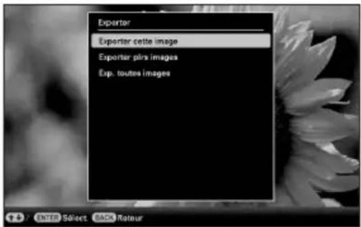 SONY DPP-F800 - Exportation d'une image de la mémoire interne sur une carte mémoire - 1