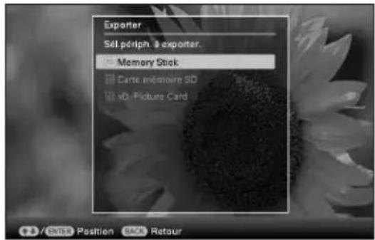 SONY DPP-F800 - Exportation d'une image de la mémoire interne sur une carte mémoire - 2