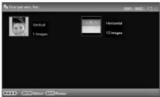SONY DPP-F800 - Sélectionnez un style de tri avec ↓/↑ et appuyez sur - 1