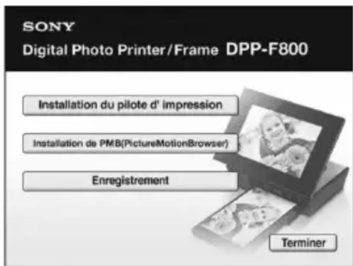 SONY DPP-F800 - Allumez l'ordinateur, démarrez Windows et insérez le CD-ROM fourni dans le lecteur de CD-ROM de votre ordinateur. - 1