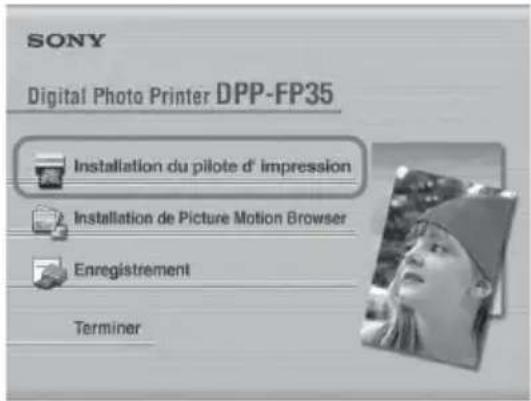 SONY DPP-FP35 - Cliquez sur « Installation du pilote d'impression ». - 1