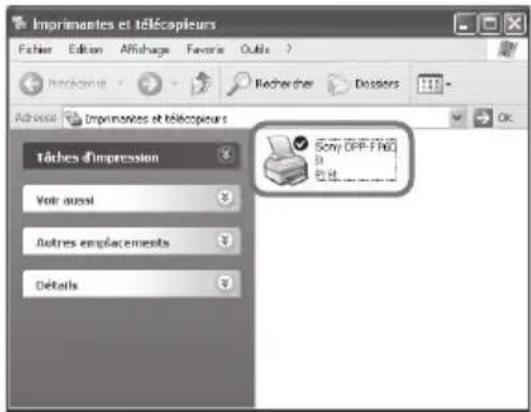 Imprimantes et télécopieurs Fichier Edition Affichage Favors Outils ? Recher d'un Dossiers Advisor Imprimantes et télécopieurs Tâches d'impression Voir aussi Autres emplacements Détails Sony OFF-FNG 9. 8.0.