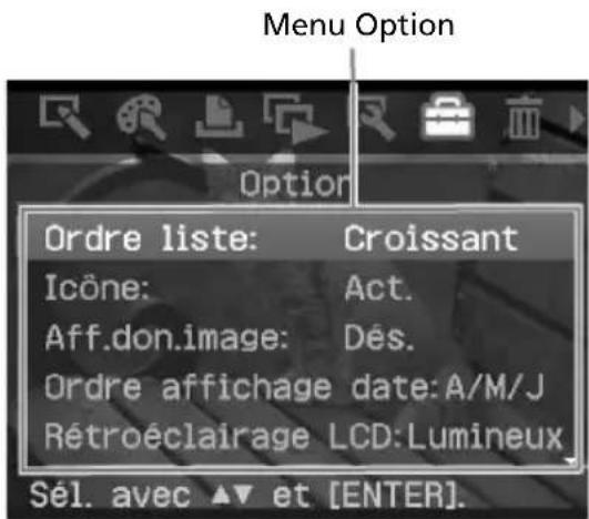 SONY DPP-FP55 - Appuyez sur ◀/▷ pour sélectionner 📄 (Option), puis appuyez sur ENTER. - 1