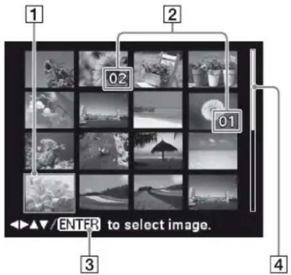1 2 02 01 3 4 ENTER to select image.