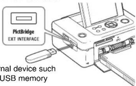 PictBridge EXT INTERFACE nal device such USB memory