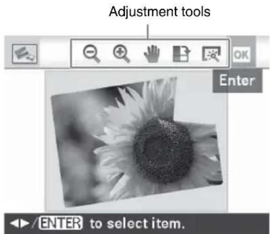 Adjustment tools Enter ENTER to select item.