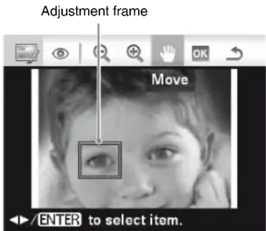 Adjustment frame Move ENTER to select item.
