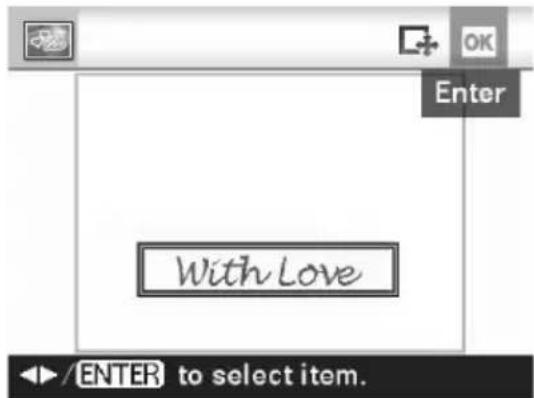 With Love ENTER to select item.
