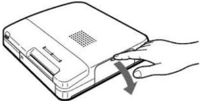 SONY DPP-M55 - While pressing down the lever, open the cartridge compartment lid. - 1