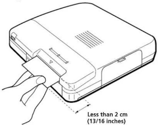 Less than 2 cm (13/16 inches)