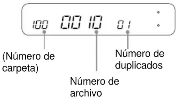 100 00 10 01 (Número de carpeta) Número de duplicados Número de archivo